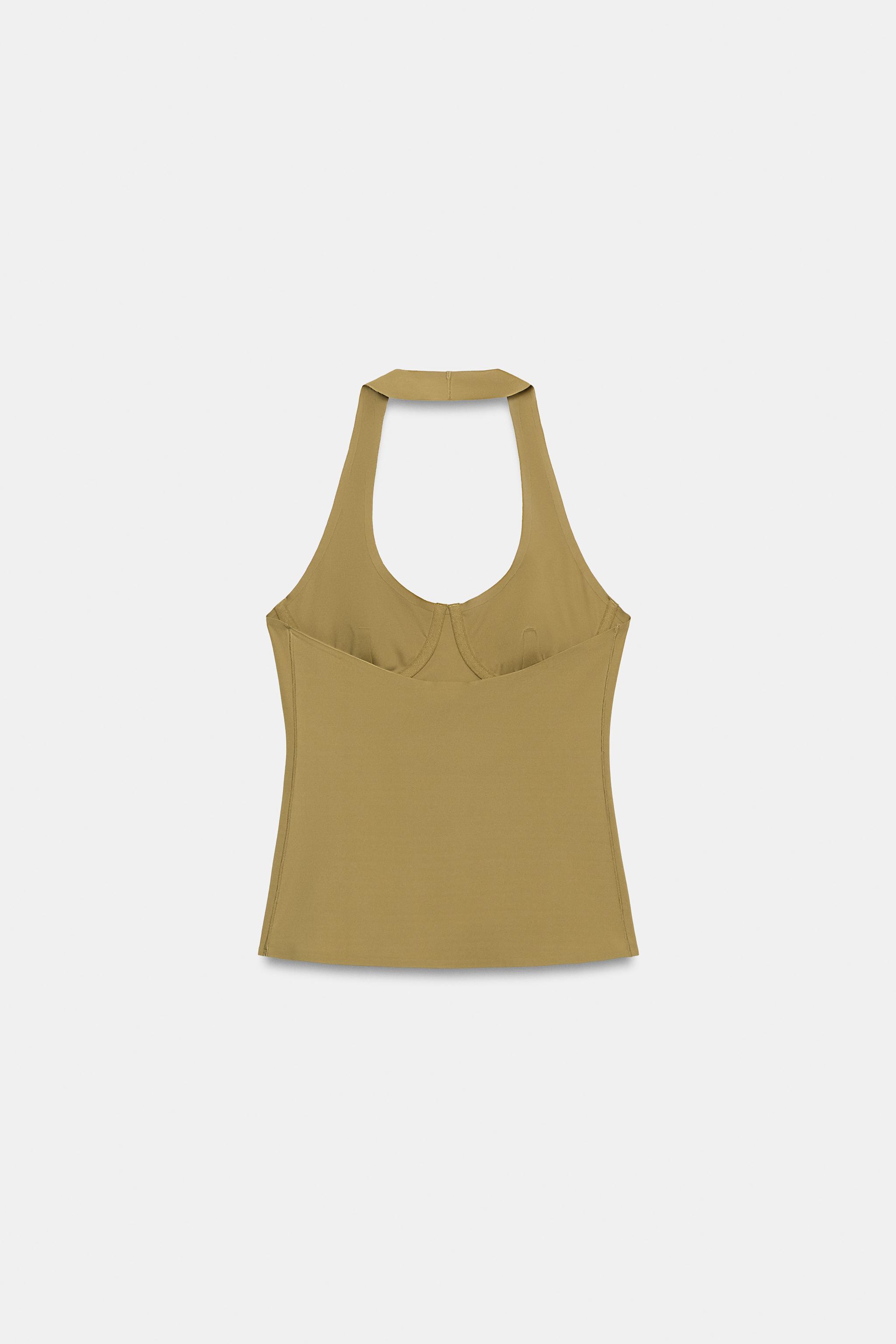 POLYAMIDE HALTER TOP